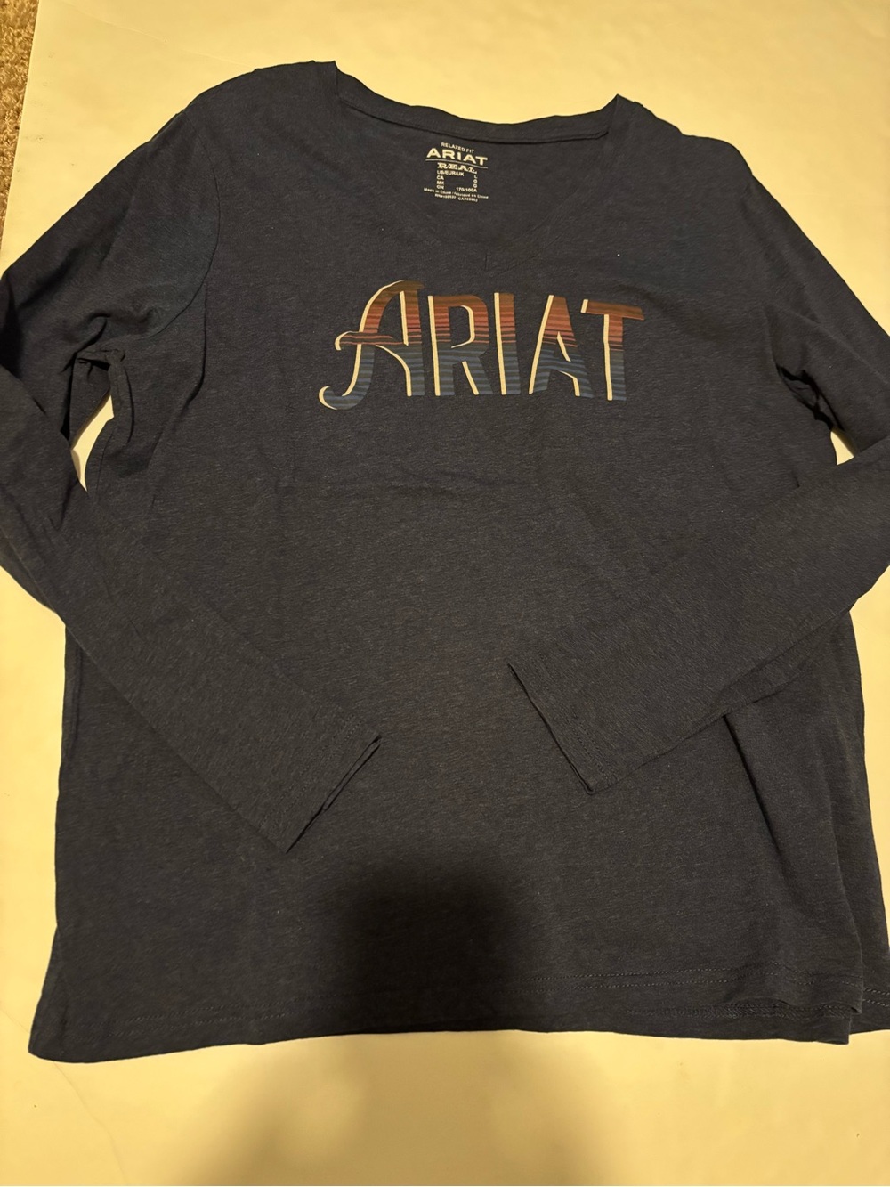 Ariat womensNavy Long-Sleeve Logo Tee